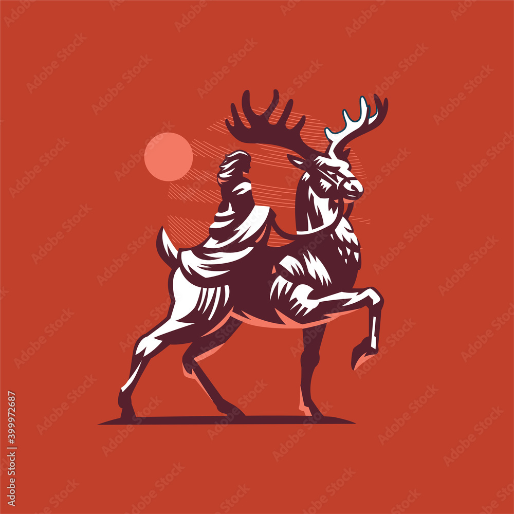 Fototapeta premium Deer rider