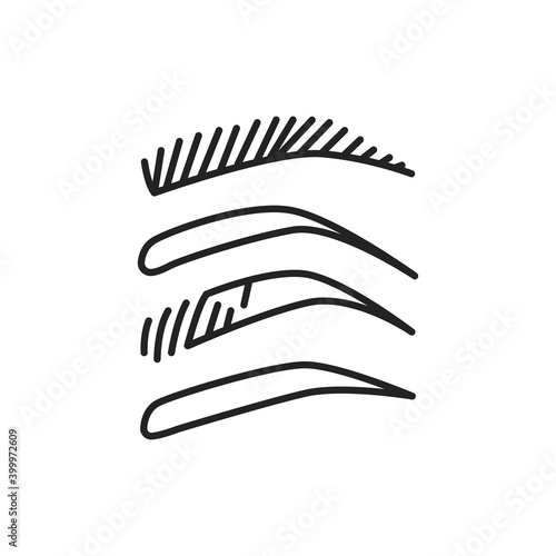 Eyebrow types color line icon. Pictogram for web page, mobile app, promo.