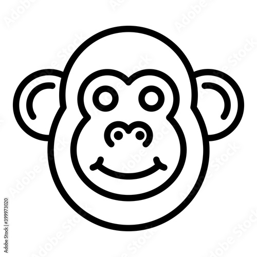 Face gibbon icon. Outline face gibbon vector icon for web design isolated on white background