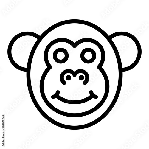 Gibbon icon. Outline gibbon vector icon for web design isolated on white background