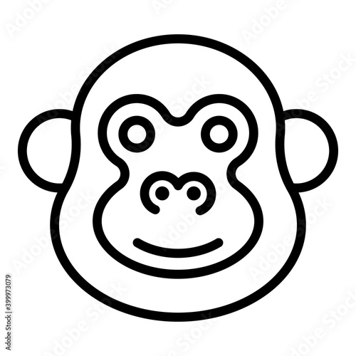 African gibbon icon. Outline african gibbon vector icon for web design isolated on white background