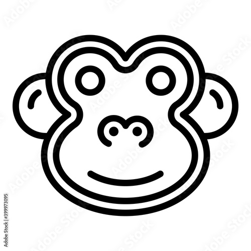 Smile gibbon icon. Outline smile gibbon vector icon for web design isolated on white background