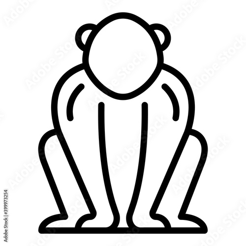 Gibbon primate icon. Outline gibbon primate vector icon for web design isolated on white background