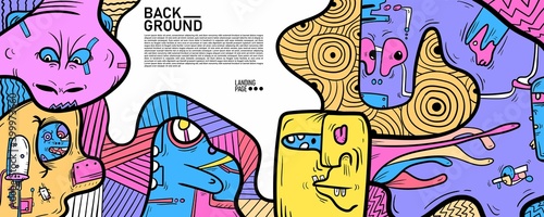 Background abstract Doodle for Landing Page, Website, Banner, Advertisement 2