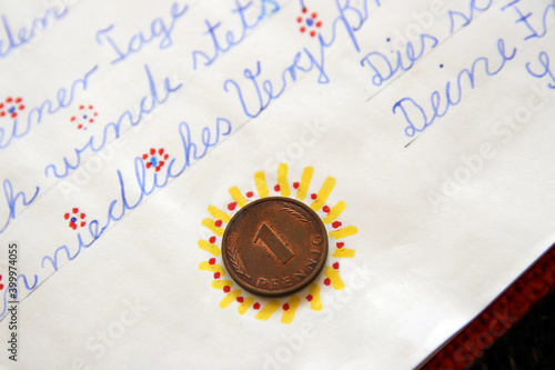 Photos glückspfennig im poesiealbum