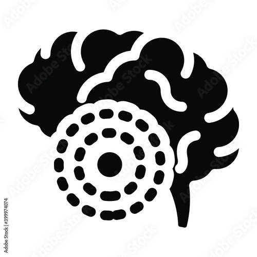 
Clot on a brain, glyph icon of brain tumour
