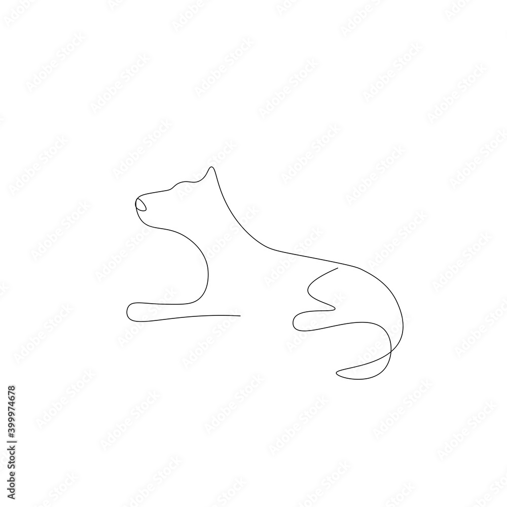 Dog on white background, vector illustration