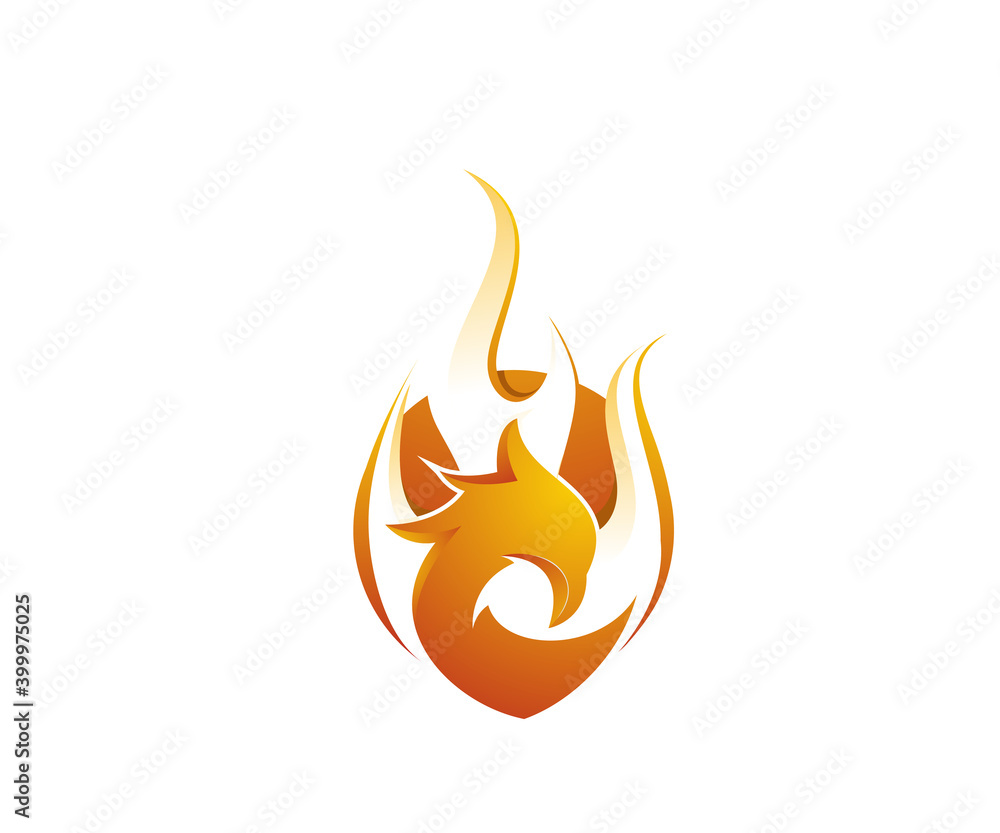 falcon and fire icon logo design template falcon and fire icon logo design template