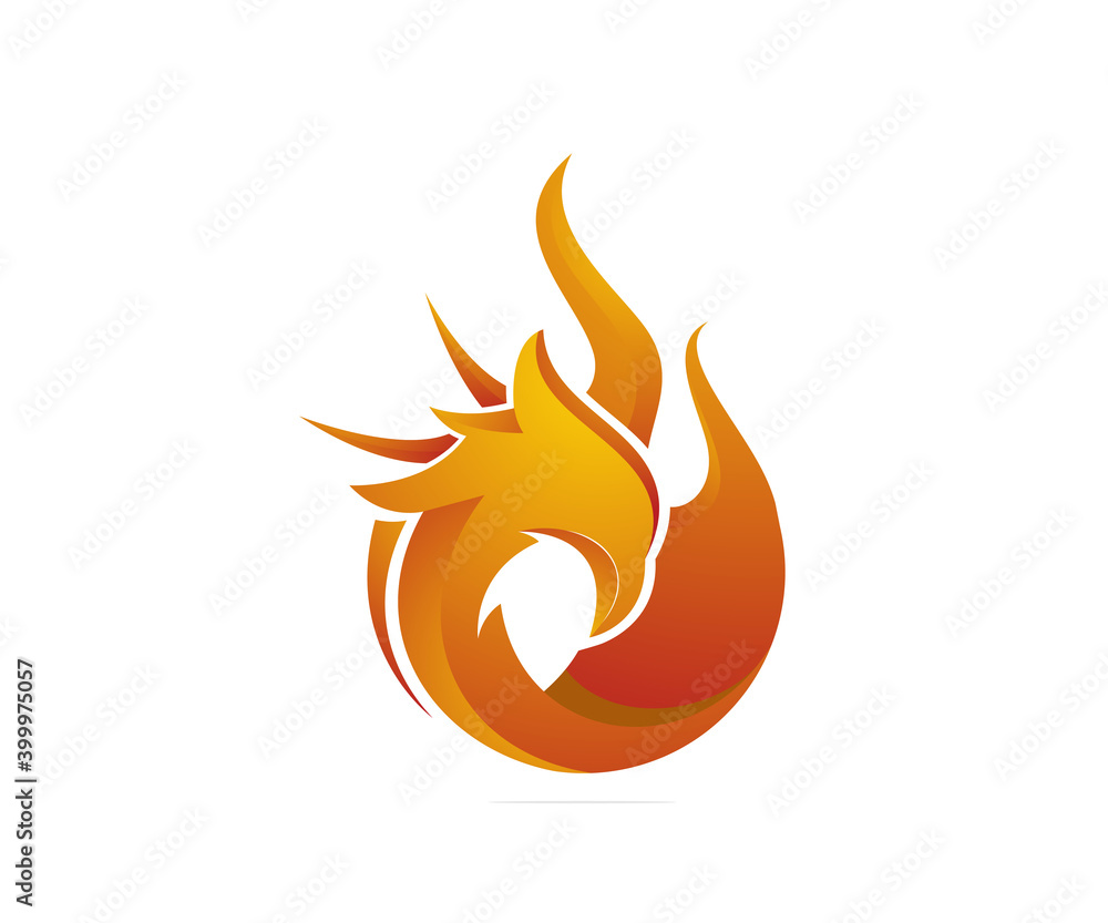 falcon and flame icon logo design template falcon and flame icon logo design template