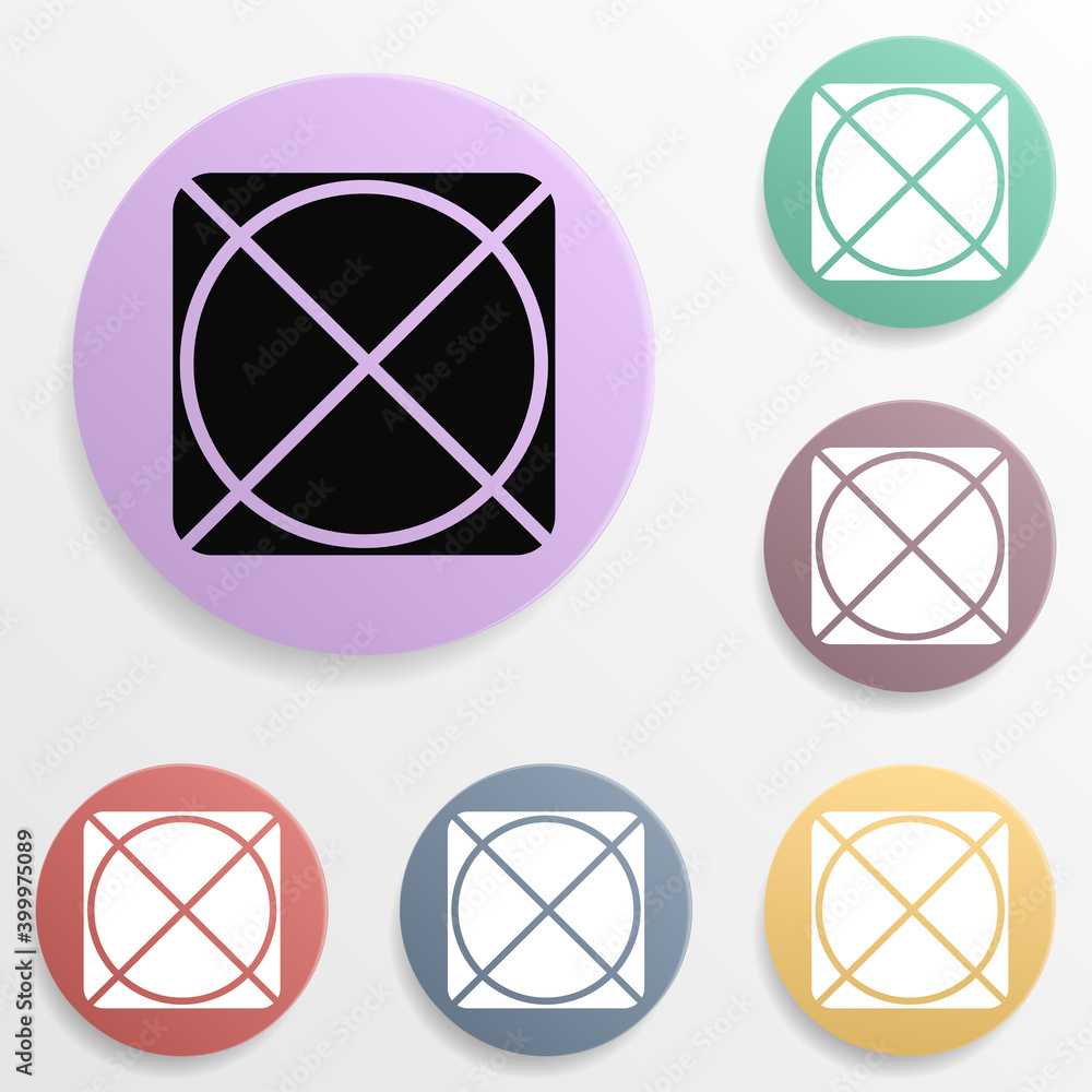 Dry cleaning is prohibited badge color set icon. Simple glyph, flat vector of wash icons for ui and ux, website or mobile application Dry cleaning is prohibited badge color set icon. Simple glyph, flat vector of wash icons for ui and ux, website or mobile application