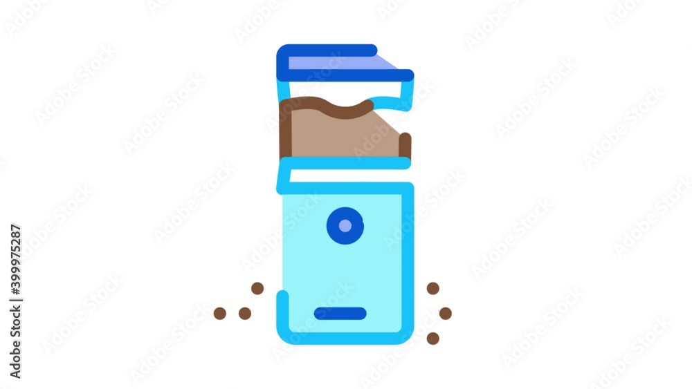 coffee chopper Icon Animation. color coffee chopper animated icon on white background coffee chopper Icon Animation. color coffee chopper animated icon on white background