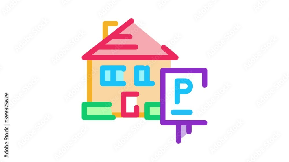 house rent Icon Animation. color house rent animated icon on white background house rent Icon Animation. color house rent animated icon on white background