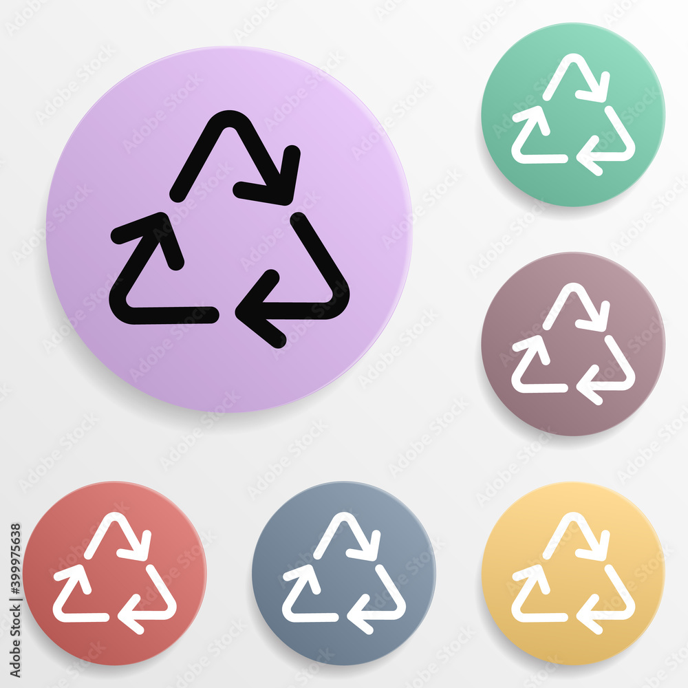 Raw material recycling sign badge color set icon. Simple glyph, flat vector of wash icons for ui and ux, website or mobile application Raw material recycling sign badge color set icon. Simple glyph, flat vector of wash icons for ui and ux, website or mobile application