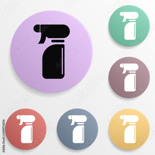Ironing machine badge color set icon. Simple glyph, flat vector of wash icons for ui and ux, website or mobile application