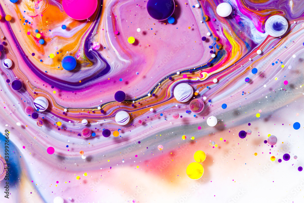Fluid art texture. Backdrop with abstract iridescent paint effect ...