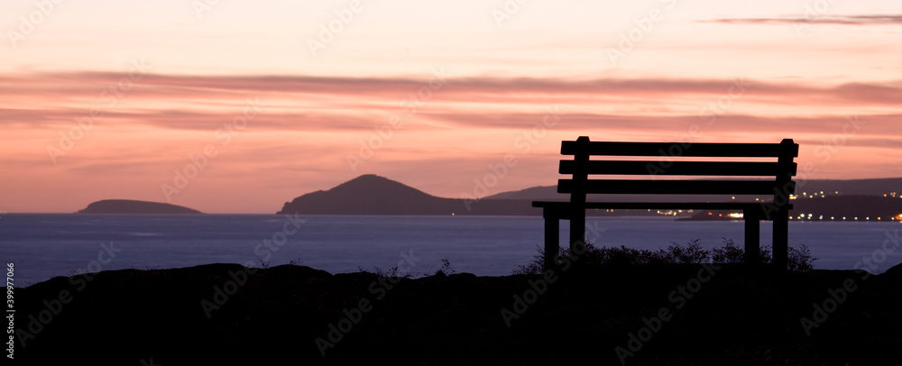 Victor Harbor Bluff coastal sunset bench