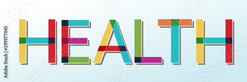 Colorful illustration of "Health" word
