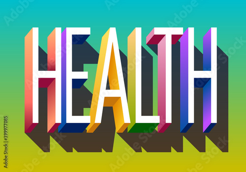 Colorful illustration of "Health" word