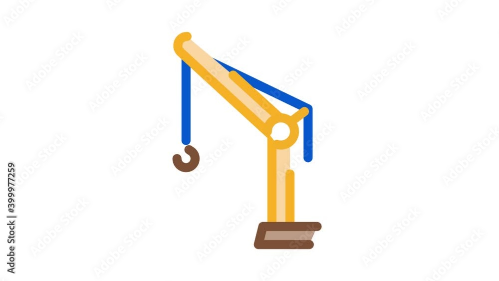 crane with hook Icon Animation. color crane with hook animated icon on white background crane with hook Icon Animation. color crane with hook animated icon on white background