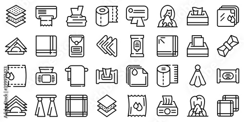 Handkerchief icons set. Outline set of handkerchief vector icons for web design isolated on white background