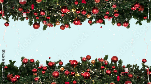 Closeup of magic Christmas tree background