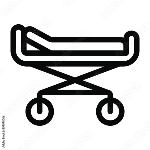 
A solid icon of a stretcher, aid equipment 
