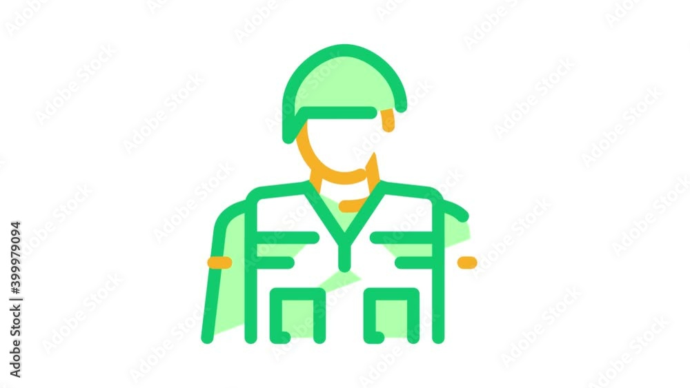 soldier profession Icon Animation. color soldier profession animated icon on white background soldier profession Icon Animation. color soldier profession animated icon on white background