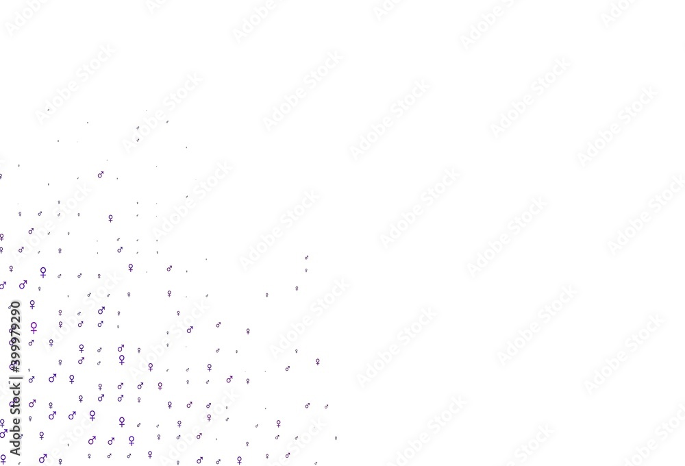 Light purple vector backdrop with gender signs. Light purple vector backdrop with gender signs.