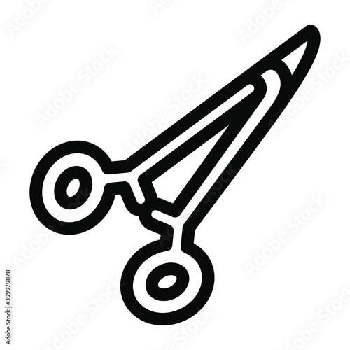 
An icon of surgical clamp in editable solid design
