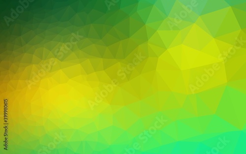 Light Green  Yellow vector abstract polygonal texture.