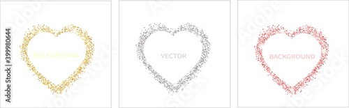 Sparkling heart dust isolated on white background. For social media posts, mobile apps, banners design and web/internet. Glitter style. Vector set.