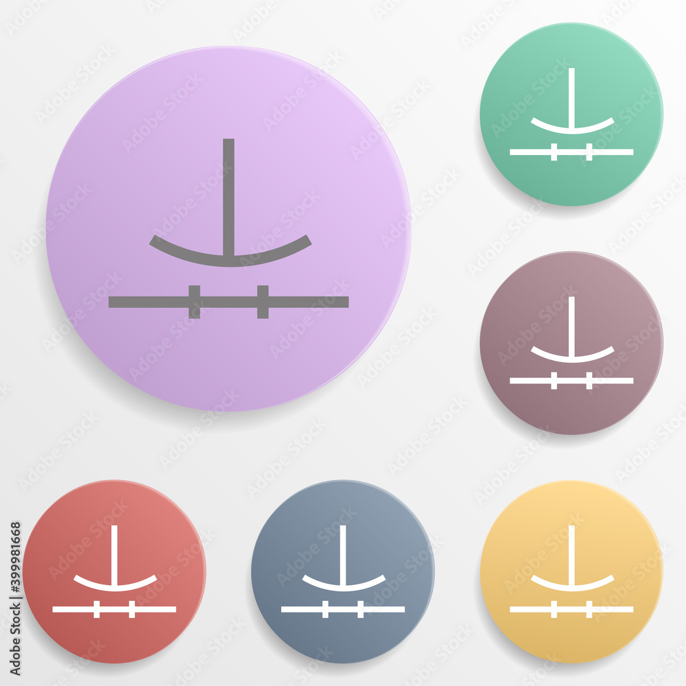 Electronic circuit symbol badge color set icon. Simple glyph, flat vector of web icons for ui and ux, website or mobile application