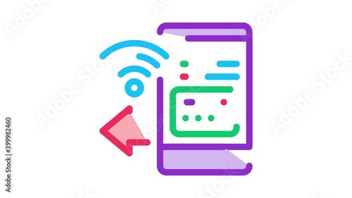 Wallpaper Mural pay pass smartphone app Icon Animation. color pay pass smartphone app animated icon on white background Torontodigital.ca