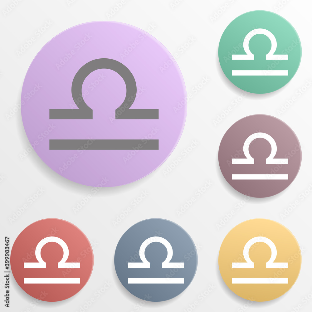 Libra icon symbol scales badge color set icon. Simple glyph, flat vector of web icons for ui and ux, website or mobile application Libra icon symbol scales badge color set icon. Simple glyph, flat vector of web icons for ui and ux, website or mobile application