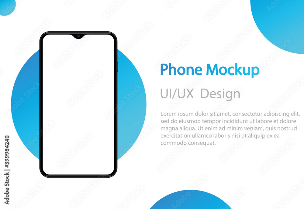 Realistic smartphone mockup with blank screen. Mockup generic device with empty display. Frame of mobile phone on colored background. Vector Realistic smartphone mockup with blank screen. Mockup generic device with empty display. Frame of mobile phone on colored background. Vector
