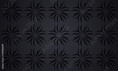 Wallpaper Mural Black abstract background damask pattern vector illustration. Torontodigital.ca