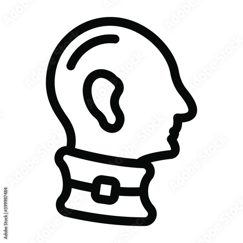 
A neck brace or cervical collar in solid icon

