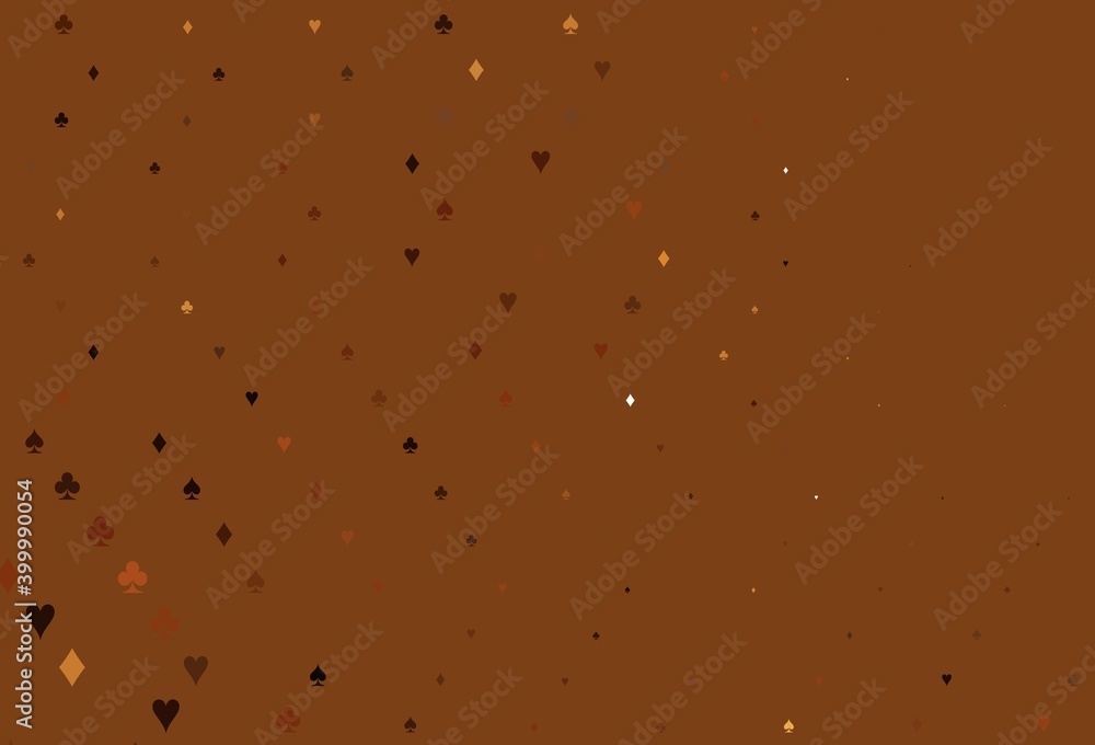 Light Orange vector template with poker symbols. Light Orange vector template with poker symbols.