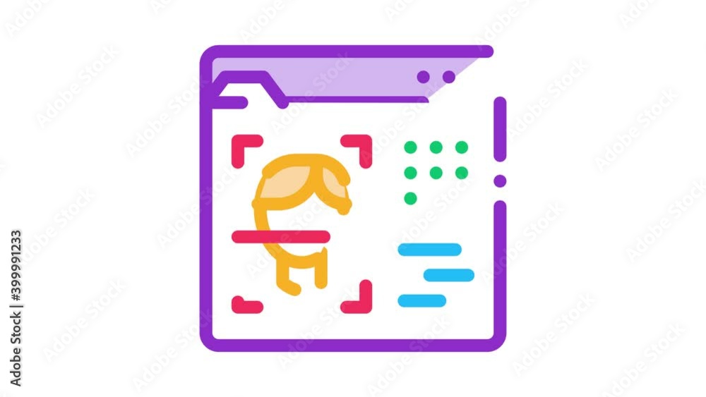 deepfake online scanner Icon Animation. color deepfake online scanner ...