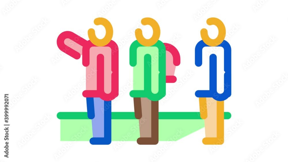 tourists hiking Icon Animation. color tourists hiking animated icon on white background tourists hiking Icon Animation. color tourists hiking animated icon on white background