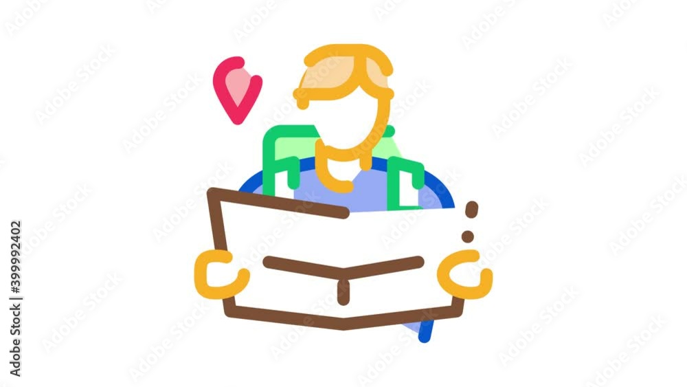 tourist reading map Icon Animation. color tourist reading map animated icon on white background tourist reading map Icon Animation. color tourist reading map animated icon on white background
