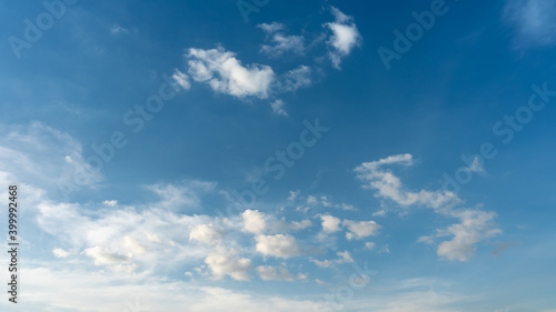 Blue sky with cloud and sun.picture background website or art work design.