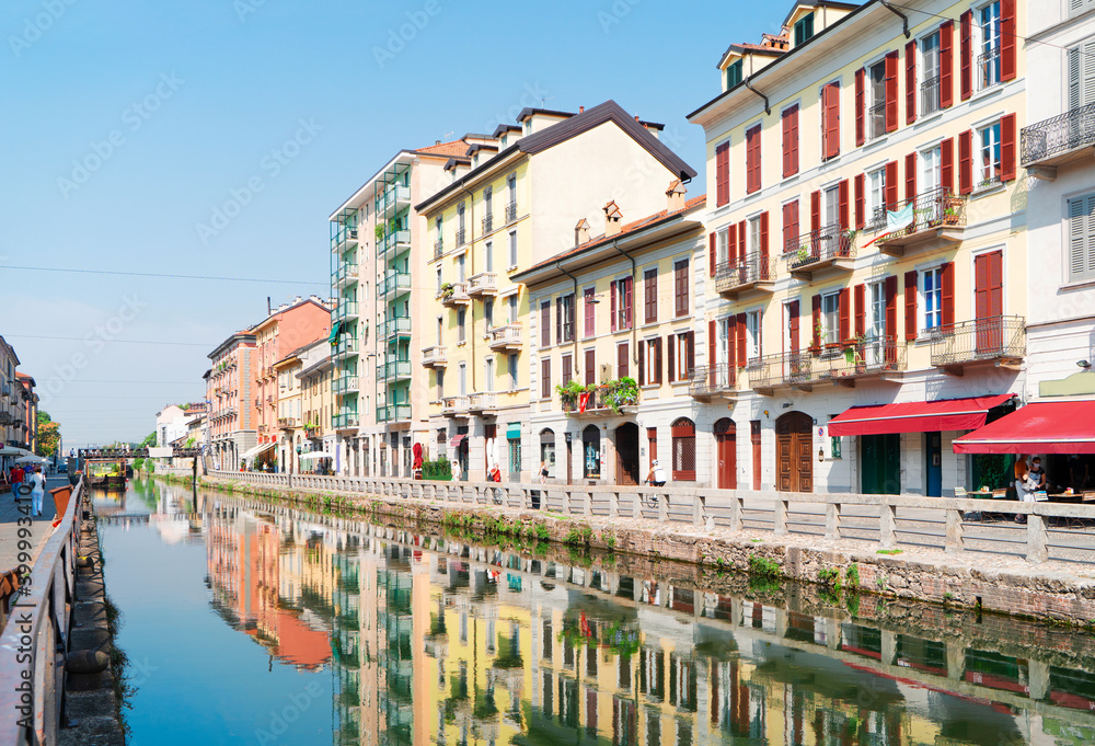 Naviglio canal of Milan, Italy