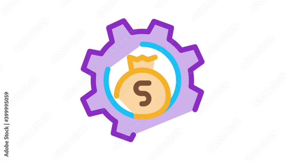 cash settings Icon Animation. color cash settings animated icon on white background cash settings Icon Animation. color cash settings animated icon on white background
