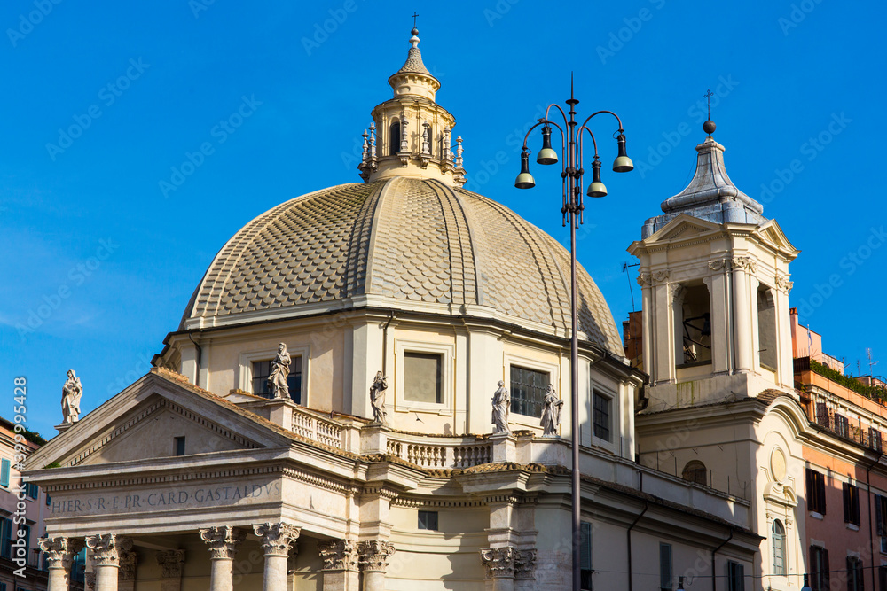 Santa Maria di Montesanto Church, Piazza del Popolo, Rome, Italy, Europe