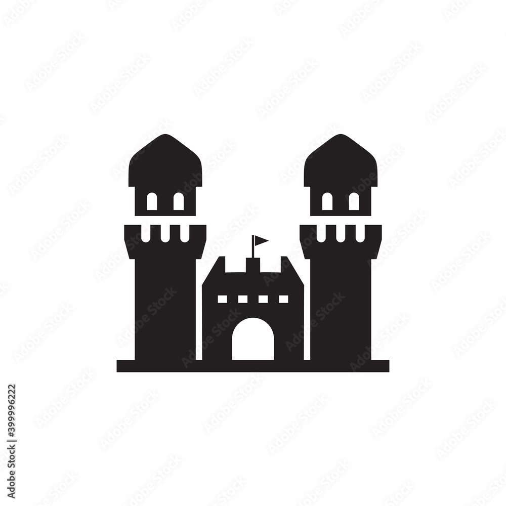 Fort castle icon logo design template