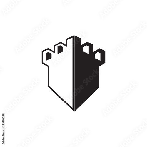 Fort castle icon logo design template