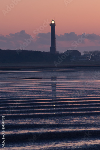 The Norderney lighthouse at sunrise