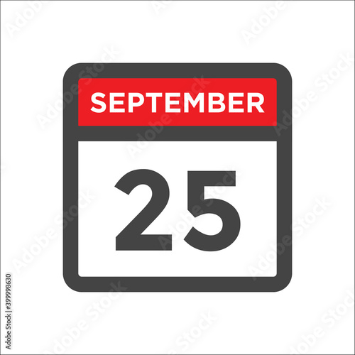 September 25 calendar icon with day and month