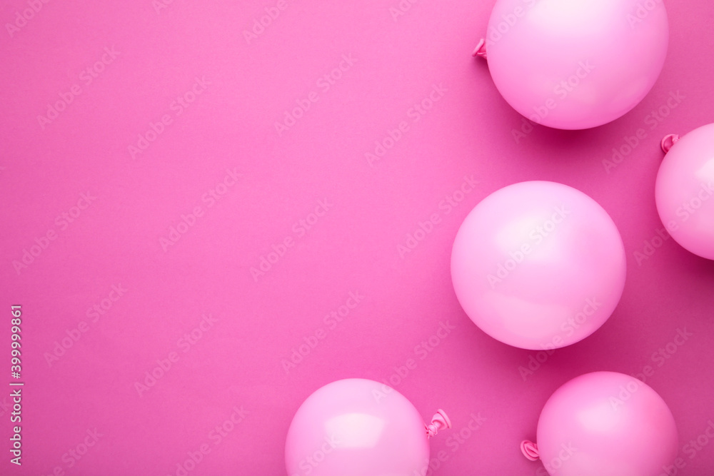 Pink balloons on pastel pink background. Birthday, holiday concept. Pink balloons on pastel pink background. Birthday, holiday concept.